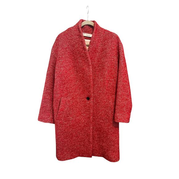 NWOT Irinia Red Wool Blend Coat 34 - Picture 9 of 9